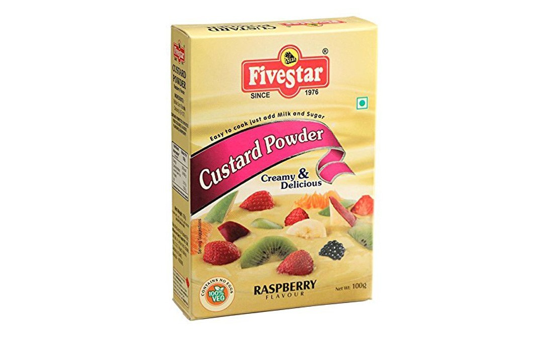 Five Star Custard Powder Raspberry Flavour   Box  100 grams